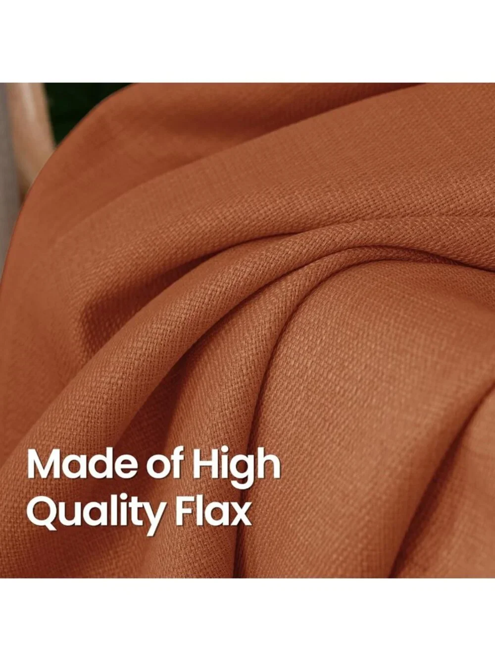 72-Inch Terracotta Linen Curtains - Thick Light Filtering Grommet Drapes, 2